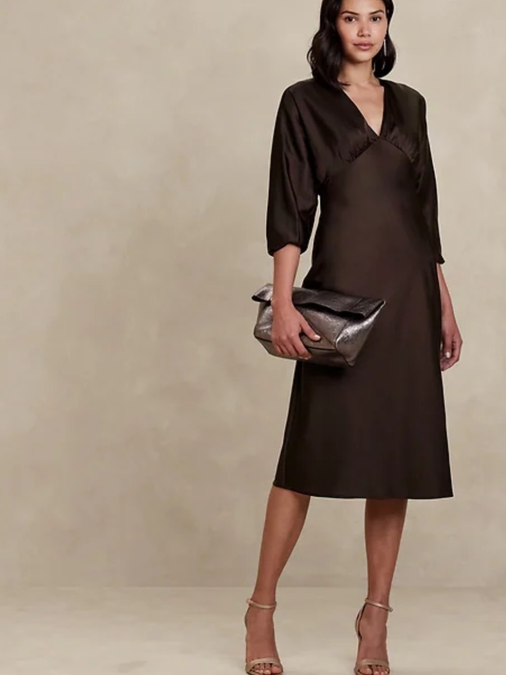 Banana Republic Bloussant Sleeve Midi Dress